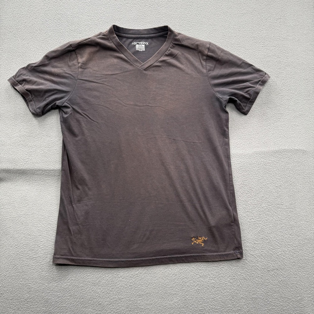 Arc'teryx Shirt Mens Medium Brown V-Neck Logo Basic Tagless Tee Cotton